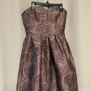 Anthropologie Hutch Candy Rose Jacquard Strapless Dress